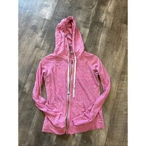 Aeropostale Women’s Pink Hoodie Size Small Cotton Full Zip Pockets